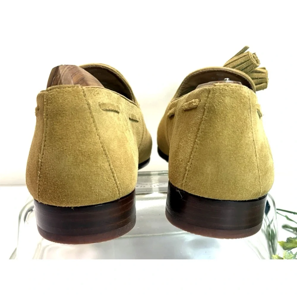Allen Edmonds Men's Tan Suede Tassel Loafer Shoes Size 8.5 D Presley NWOB